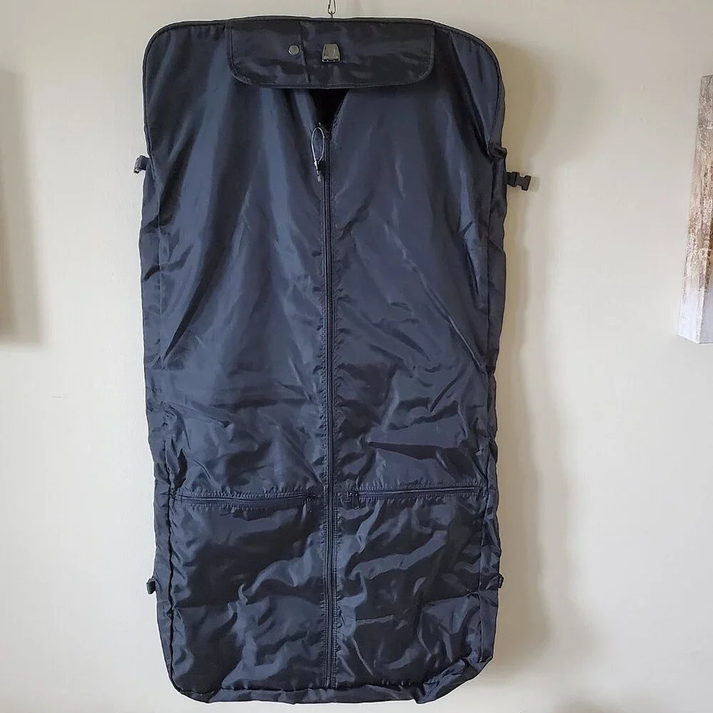 Lucas Vintage Black Nylon Lightweight Foldable Garment Travel Bag